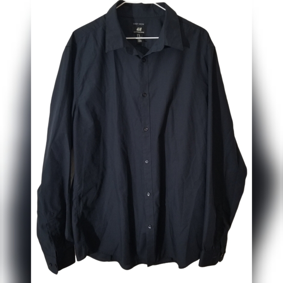 H&M Other - H&M | Black Button Down Slim Fit Dress Shirt Sz XL